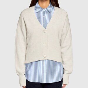 Women's Melrose Midweight Merino Knit Cardigan in Cream by Vallier, size M